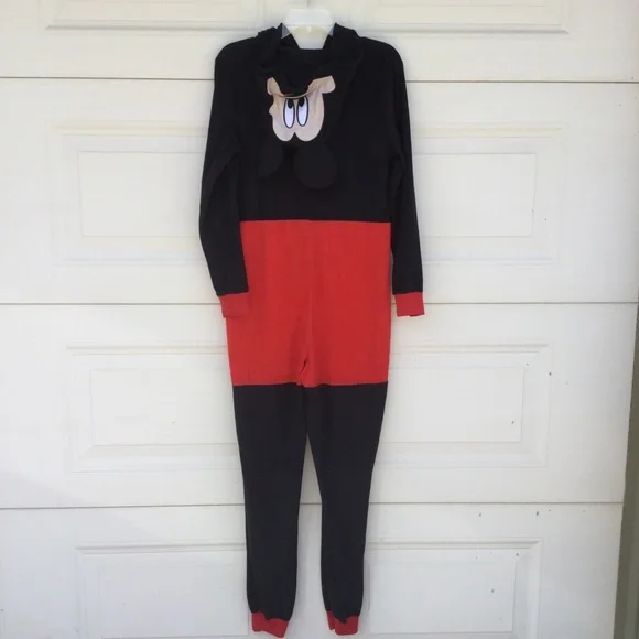 Disney Mickey Mouse Adult One Piece Pajamas Costume Size Large 12-14 - Picture 2 of 8